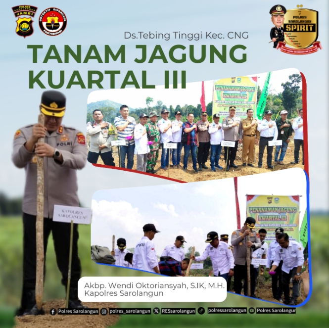 Kapolres Sarolangun Pimpin Penanaman Jagung Kuartal III Dukung Ketahanan Pangan