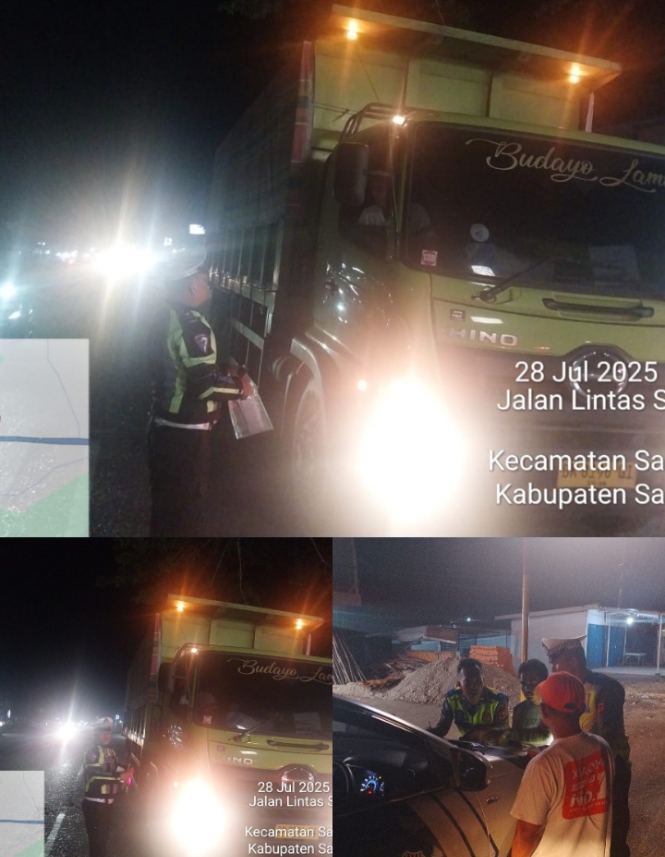 Satlantas Polres Sarolangun Tilang 10 Truk Angkutan Batu Bara Tujuan Padang
