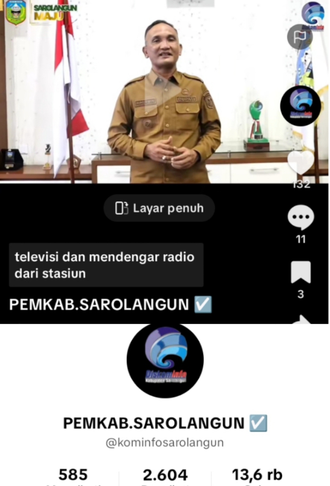 Blunder Publikasi di TikTok, Bupati Sarolangun H. Hurmin Dinilai Langgar Etika dan Abaikan UU Pers