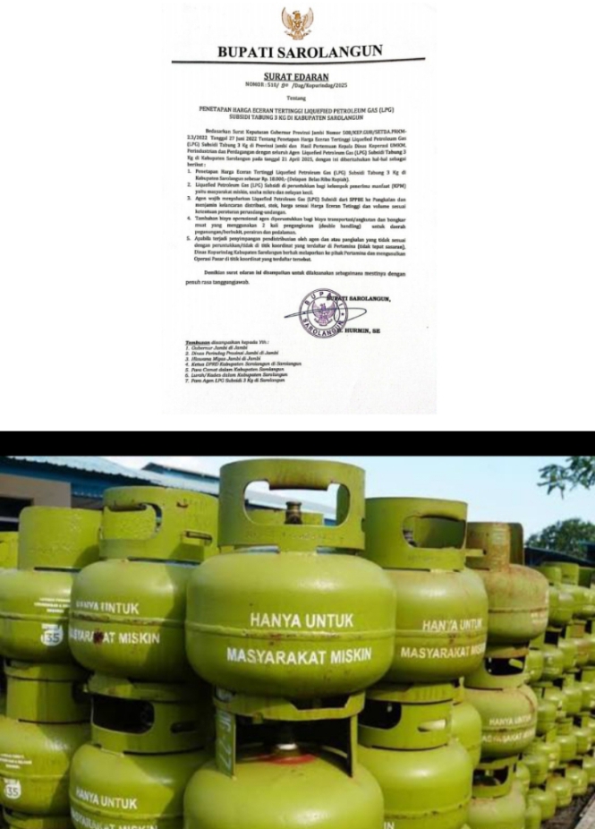 HET LPG 3 Kg Ditetapkan Rp18 Ribu, Warga Sarolangun Keluhkan Harga di Lapangan Capai Rp45 Ribu