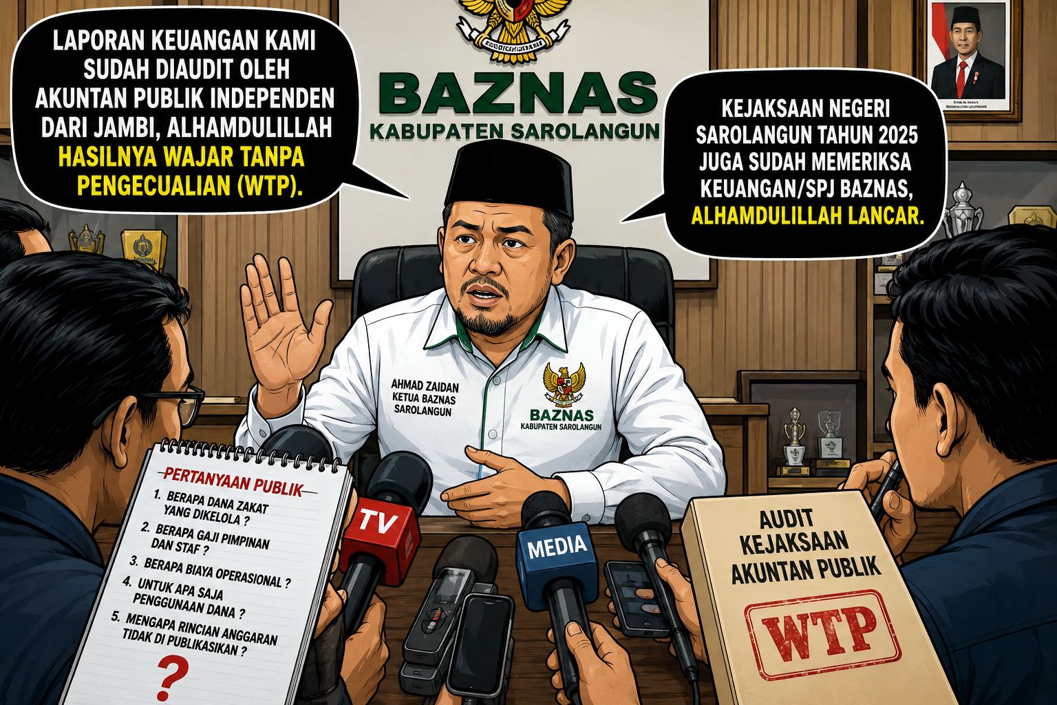 BAZNAS Kabupaten Sarolangun Disorot Publik, Jawaban Ketua Dinilai Belum Menyentuh Inti Transparansi Dana Umat